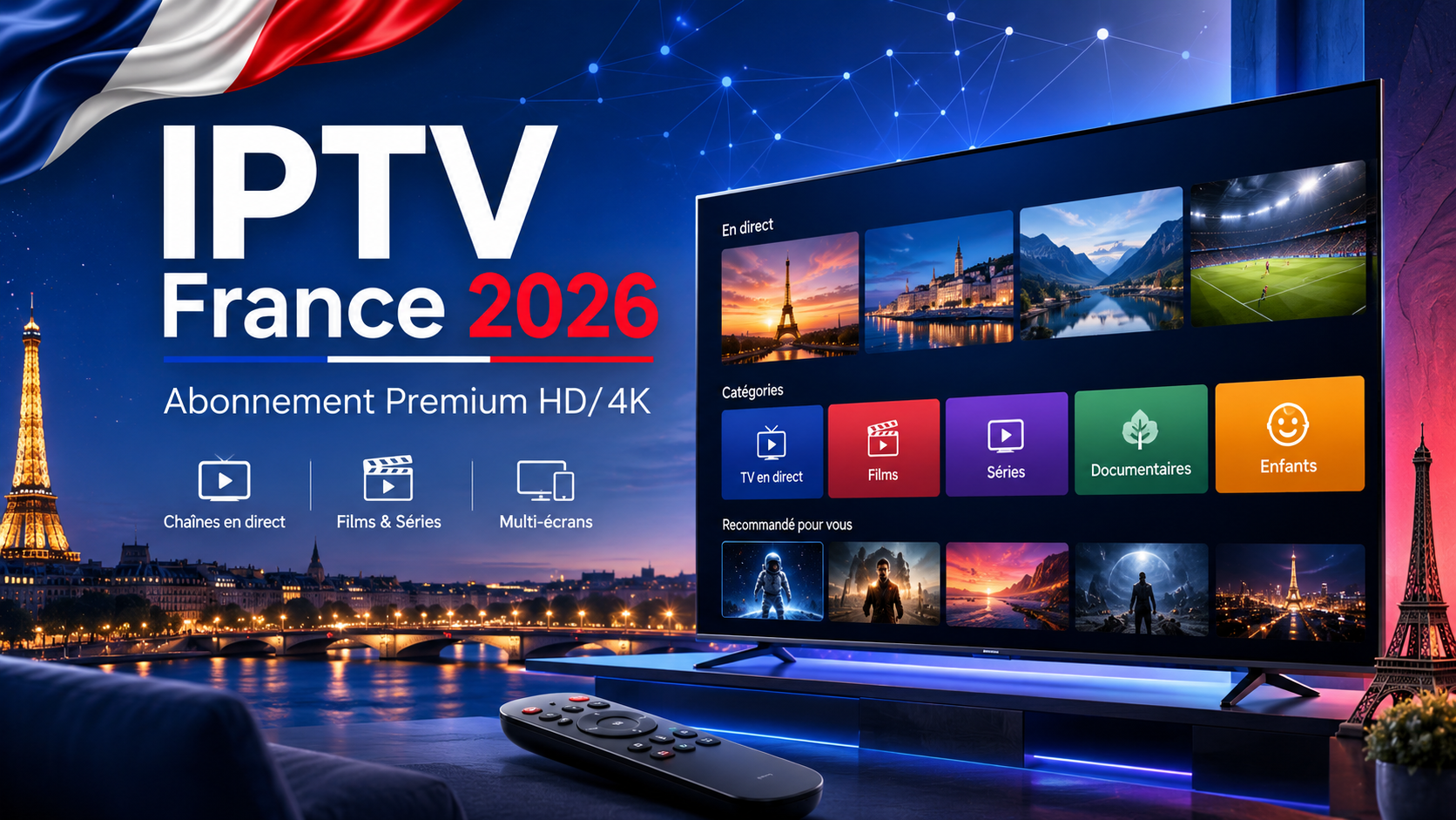 Service IPTV France de qualité avec Atlas Pro TV : Chaînes Françaises, Sports, Films, Séries en HD et 4K
